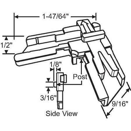 Strybuc Corner With Black Slider Black 90-437PSB